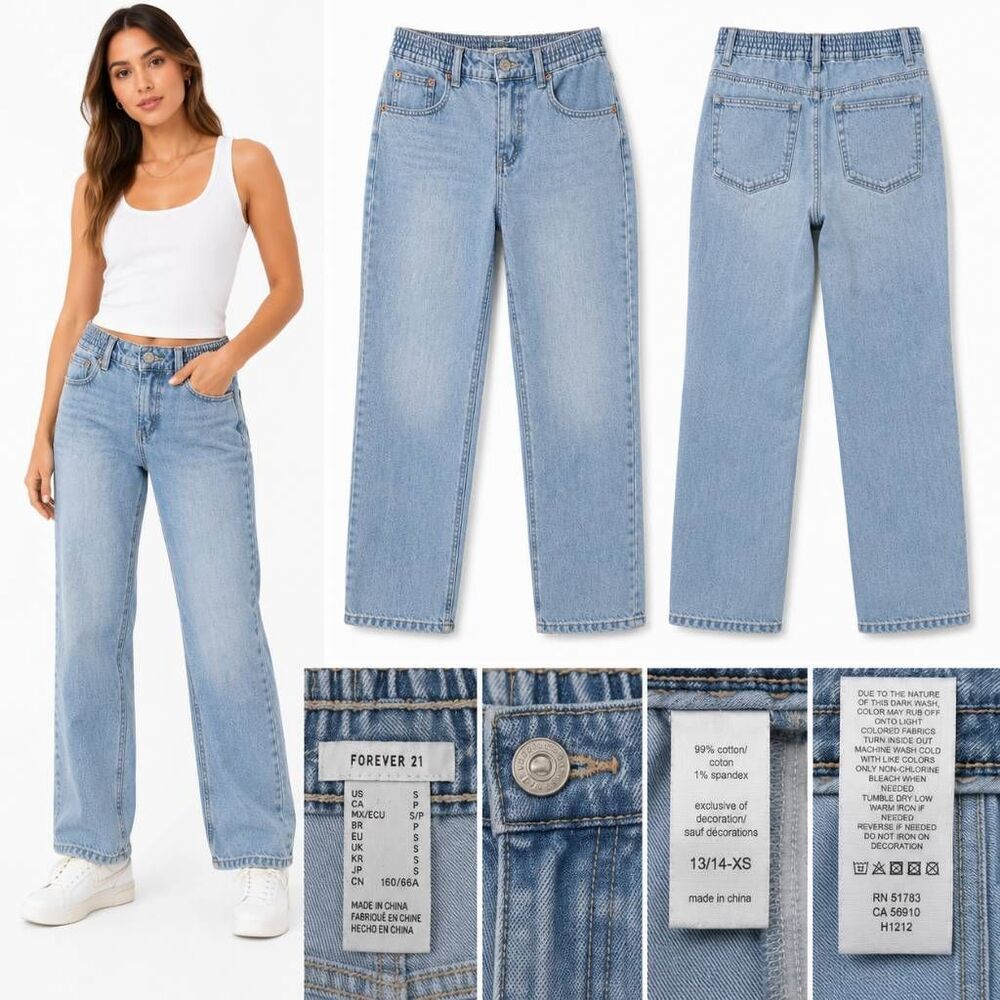 Forever 21 Light Wash High Rise Mom Jeans Small